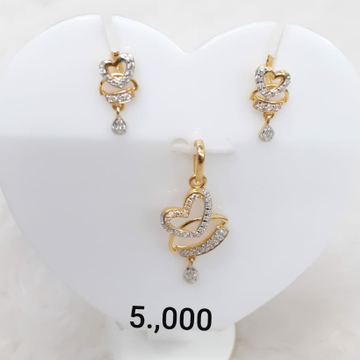 light weight daily wear Cz pendant set by 