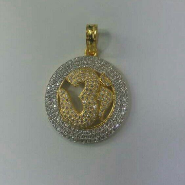 22K / 916 Yellow Gold CZ Om Pendant by 