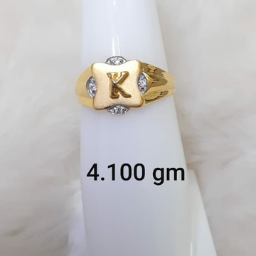 916 customisable light weight K Letter gents ring by 