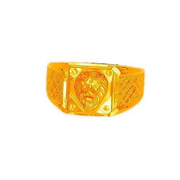 22K/916 Designer Plain Gold Lion Shaped Gents Ring by 
