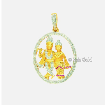 916 Gold Religious CZ Radha Krishna Design Pendant by 