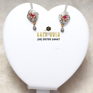 916 Red Stone CZ Earring by 