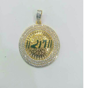916 Gold Round Pendant by 