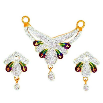 22K Gold CZ Attractive Colorful Mangalsutra Pendan... by 