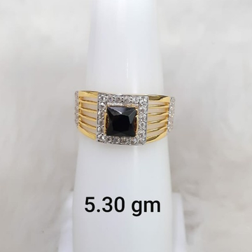 Black stone solitaire gent's ring by 