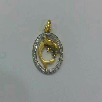22K / 916 Gold Dolphin CZ Designer Pendant by 