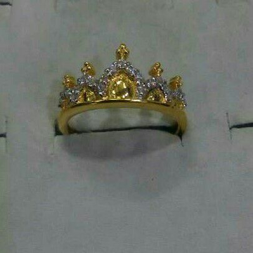 22K / 916 Gold CZ Designer Crown Ring by 