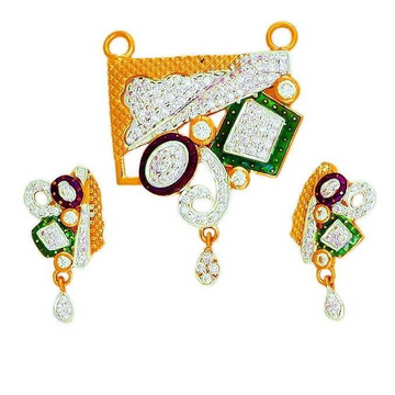 916 Gold Fancy Designer Mangalsutra Pendant by 