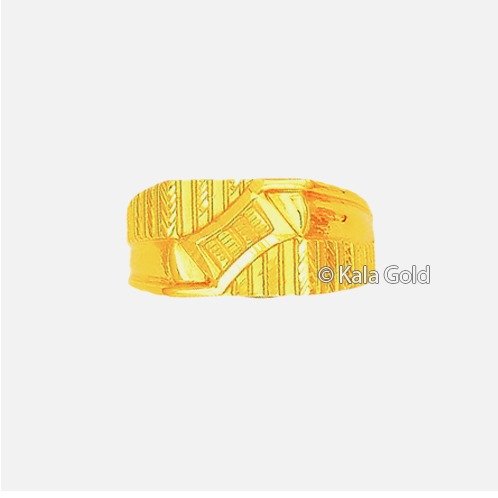 916 Gold Indian Stylish CZ Gents Ring