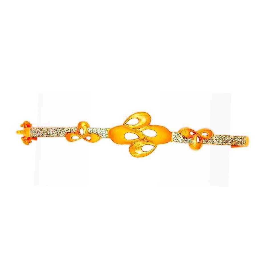 916 Flower Design Gold Fancy Ladies Bracelet